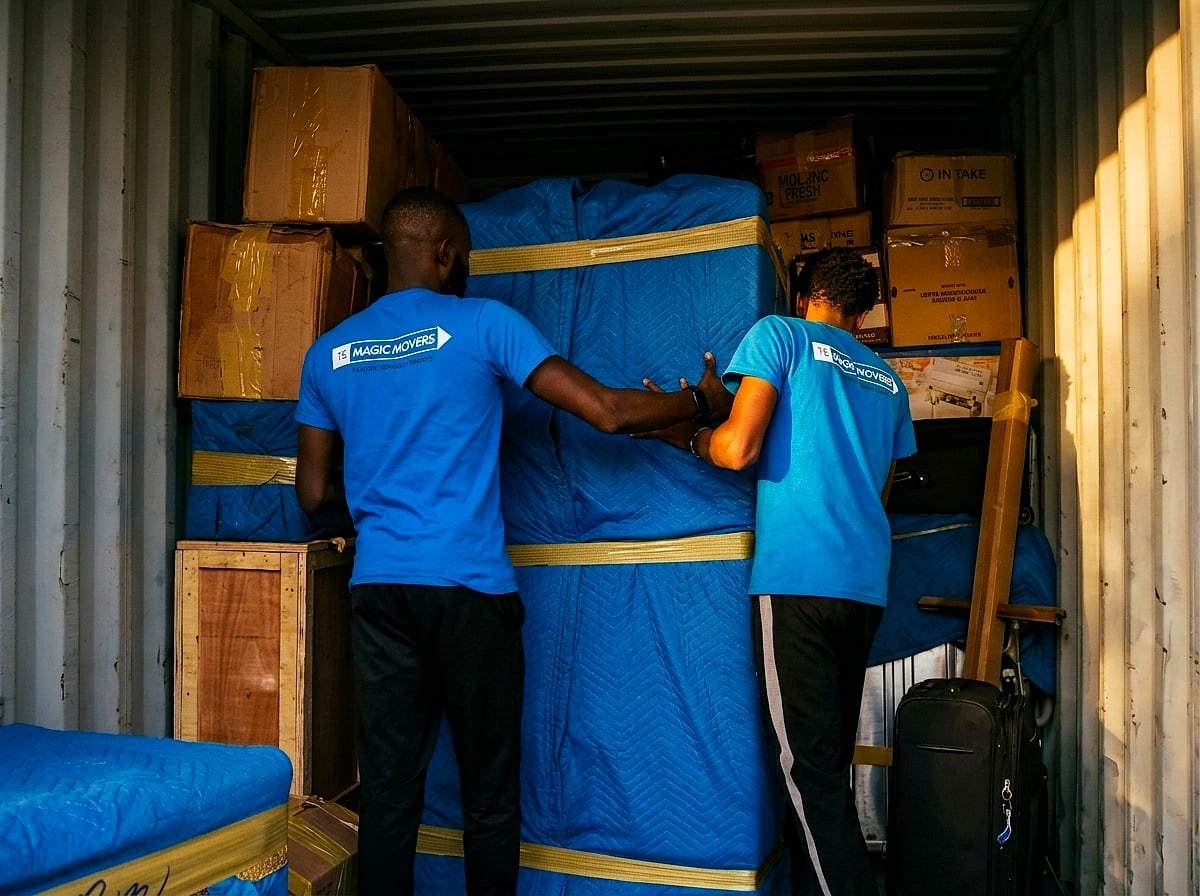 Magic Movers Relocation Crew Loading Container Truck